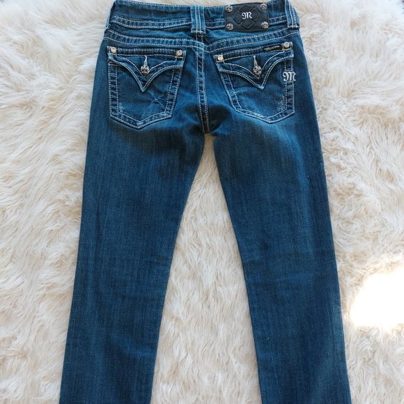 Miss Me Jeans Women's JP4009SK-2 Skinny Distressed Cuffed Leg Denim Jean Siz 26 - Picture 4 of 13